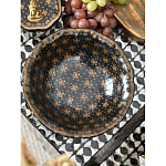 Блюдо черного цвета из фрафора на бронзовых ножках Eden Garden porcelain and bronze варинант исполнения - 4 | Loft Concept в Новосибирске