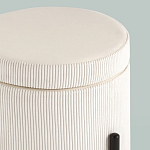 Молочный пуф на черных ножках SANJAY варинант исполнения - 4 | Loft Concept в Новосибирске