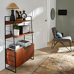 Стеллаж из стали и орехового дерева Derek Wood Rack варинант исполнения - 5 | Loft Concept в Новосибирске