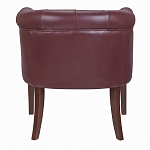 Кресло низкое из натуральной кожи на 4-х деревянных ножках из массива бука Chloe Leather Armchair vine варинант исполнения - 3 | Loft Concept в Новосибирске