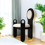 Стул черный из дерева с круглой спинкой Chair in Neoclassical Style варинант исполнения - 3 | Loft Concept в Новосибирске