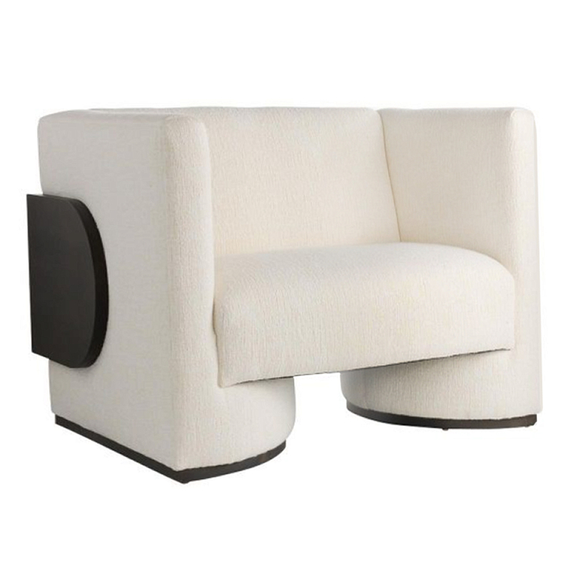 Кресло Florida Lounge Chair с элегантным деревянным декором Белый Черный Кресло Florida Lounge Chair с элегантным деревянным декором Белый Черный в Новосибирске | Loft Concept