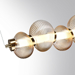 Подвесной светильник линейный с 7-ю рифлеными стеклянными шарами Marcelh Light варинант исполнения - 5 | Loft Concept в Новосибирске