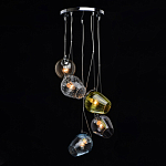 Люстра каскадная с 5-ю разноцветными стеклянными плафонами Kaleido варинант исполнения - 3 | Loft Concept в Новосибирске