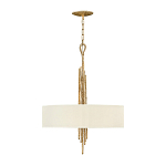 Люстра подвесная с широким белым текстильным абажуром и вертикальными декоративными элементами Hinkley варинант исполнения - 2 | Loft Concept в Новосибирске