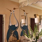 Обои ручная роспись Sarus Cranes Colourway SC-208 on Raw Silk dyed silk варинант исполнения - 2 | Loft Concept в Новосибирске