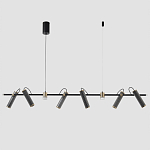 Люстра с 8-ю цилиндрическими плафонами на магнитном креплении и черным металлическим основанием Bronze Concert варинант исполнения - 1 | Loft Concept в Новосибирске