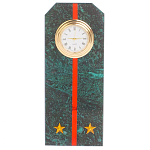 Часы погон ВС подарочные настольные из натурального камня Змеевик Military Clock варинант исполнения - 16 | Loft Concept в Новосибирске