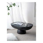 Столик кофейный черного цвета с овальной столешницей и круглым основанием Black Dalmen Table варинант исполнения - 3 | Loft Concept в Новосибирске