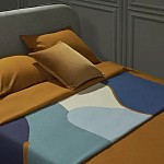 Плед из хлопка синего цвета с абстрактным принтом Elysian Flow Ocean варинант исполнения - 5 | Loft Concept в Новосибирске