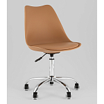 Офисный стул на металлическом основании EGGERY Brown пластик варинант исполнения - 1 | Loft Concept в Новосибирске