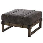 Пуф Duncan винтажная черная кожа  варинант исполнения - 2 | Loft Concept в Новосибирске