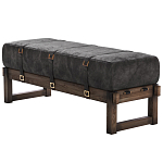 Банкетка Duncan винтажная черная кожа варинант исполнения - 3 | Loft Concept в Новосибирске