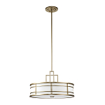 Подвесной светильник цвета латунь с белым матовым плафоном с геометрическим рисунком Feiss варинант исполнения - 7 | Loft Concept в Новосибирске