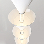 Подвесной светильник светодиодный в виде ряда белых металлических конусов  Herringbone варинант исполнения - 5 | Loft Concept в Новосибирске