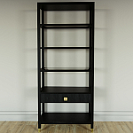 Стеллаж Elsa Dreams Black со стеклянными полками и ящиком варинант исполнения - 4 | Loft Concept в Новосибирске