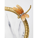 Ваза из прозрачного стекла с бронзовой вставкой в виде цветущей ветви Eden Garden porcelain and bronze варинант исполнения - 3 | Loft Concept в Новосибирске