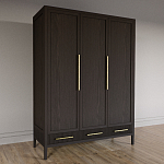 Большой Шкаф Primo Темный орех с 3 дверьми и 3 выдвижными ящиками варинант исполнения - 4 | Loft Concept в Новосибирске