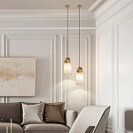 Подвесной светильник светодиодный с цилиндрическим плафоном Stone Helios варинант исполнения - 5 | Loft Concept в Новосибирске