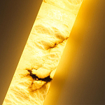 Подвесной светильник цилиндрической формы с плафоном из алебастра и металлическими торцами Темная Латунь 60 см Cryptocrystalline Stone варинант исполнения - 4 | Loft Concept в Новосибирске