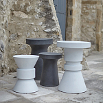 Приставной стол из искусственного камня Chess Black варинант исполнения - 4 | Loft Concept в Новосибирске