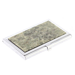 Визитница карманная металлическая с накладкой из натурального камня Апатит Stone Business Card Holders варинант исполнения - 2 | Loft Concept в Новосибирске