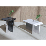 Slice журнальный столик из мрамора и массива дуба варинант исполнения - 2 | Loft Concept в Новосибирске