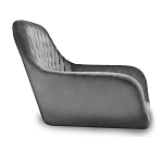 Барный стул со спинкой и подлокотниками на 4-х металлических ножках Douglas Rhombus Серый Велюр варинант исполнения - 2 | Loft Concept в Новосибирске