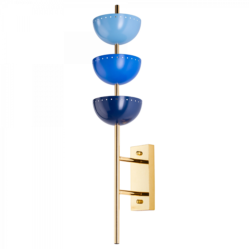 Бра LISBON SCONCE Blue Синий Глянцевое золото Голубой в Новосибирске | Loft Concept 