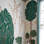 Обои ручная роспись Mughal Trees Original colourway on linen варинант исполнения - 2 | Loft Concept в Новосибирске