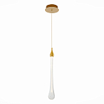 Подвесной светильник с плафоном в форме капли на золотистом каркасе Raindrop варинант исполнения - 1 | Loft Concept в Новосибирске