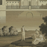 Обои ручная роспись Monuments of Paris Terre Foncée on scenic paper варинант исполнения - 1 | Loft Concept в Новосибирске