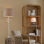 Торшер с белым каркасом и тканевыми абажуром Natural Stems варинант исполнения - 5 | Loft Concept в Новосибирске