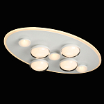 Потолочный светильник овальной формы белого цвета с 7-ю лампами Lunar Pebbles варинант исполнения - 3 | Loft Concept в Новосибирске