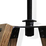 Барный стул со спинкой и металлической подставкой на 4-х деревянных ножках Бежевый Велюр Vendramin Chair варинант исполнения - 5 | Loft Concept в Новосибирске