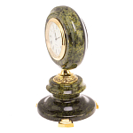 Часы настольные бронзовые из натуральных камней Мрамор и Змеевик Stone Clock варинант исполнения - 14 | Loft Concept в Новосибирске