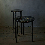 Круглый журнальный столик со столешницей из эпоксидной смолы Epoxy Resin Flowers Coffee Table варинант исполнения - 5 | Loft Concept в Новосибирске