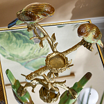 Подсвечник с двумя попугаями из фарфора на бронзовой ветке Eden Garden варинант исполнения - 5 | Loft Concept в Новосибирске