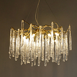 Люстра на подвесе с каркасом из металла и прозрачными подвесками из стекла Droplet Chandelier варинант исполнения - 1 | Loft Concept в Новосибирске