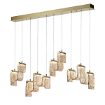 Подвесной светильник линейный с плафонами волнистой формы из фактурного стекла Big Wave варинант исполнения - 8 | Loft Concept в Новосибирске