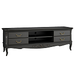 ТВ-тумба черная из массива бука с 4-мя ящиками и 2-мя полками Black Provence варинант исполнения - 1 | Loft Concept в Новосибирске