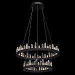 Люстра с двумя кольцами черного цвета с хрустальными элементами QUARTZ CRYSTAL варинант исполнения - 3 | Loft Concept в Новосибирске