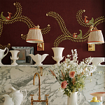 Обои с вышивкой ручной работы Fyodor Original colourway on Merlot linen варинант исполнения - 4 | Loft Concept в Новосибирске