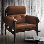 Кресло с деревянным каркасом и обивкой из натуральной кожи Medieval Furniture варинант исполнения - 1 | Loft Concept в Новосибирске