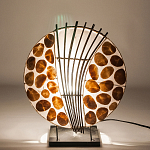 Настольная лампа из перламутра и дерева на подставке Indonesian Shell варинант исполнения - 4 | Loft Concept в Новосибирске