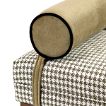 Банкетка Banquette PIED DE POULE с принтом гусиная лапка и бежевыми подлокотниками  варинант исполнения - 1 | Loft Concept в Новосибирске