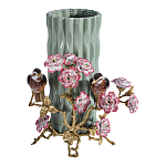 Ваза с птицами и цветами из фарфора с бронзовыми элементами Garden of Eden варинант исполнения - 1 | Loft Concept в Новосибирске