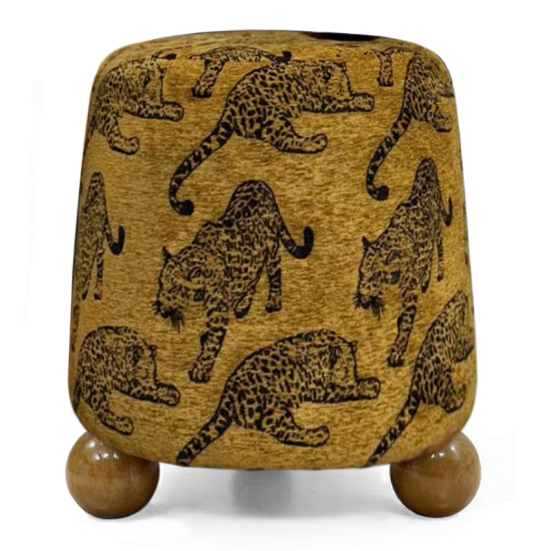 Пуф Wakonda с Круглыми ножками Коричневый орнамет Коричневый в Новосибирске | Loft Concept 