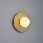 Бра круглое с плафоном из натурального камня на латунном основании Cryptocrystalline Stone варинант исполнения - 7 | Loft Concept в Новосибирске