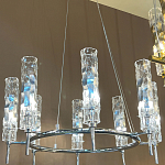 Люстра подвесная круглая с 8-ю цилиндрическими плафонами из стекла LIAISON варинант исполнения - 2 | Loft Concept в Новосибирске